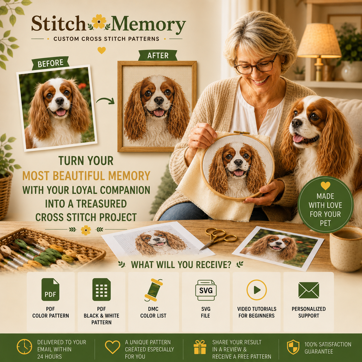 Custom Cross Stitch Pattern from Your Photo PDF