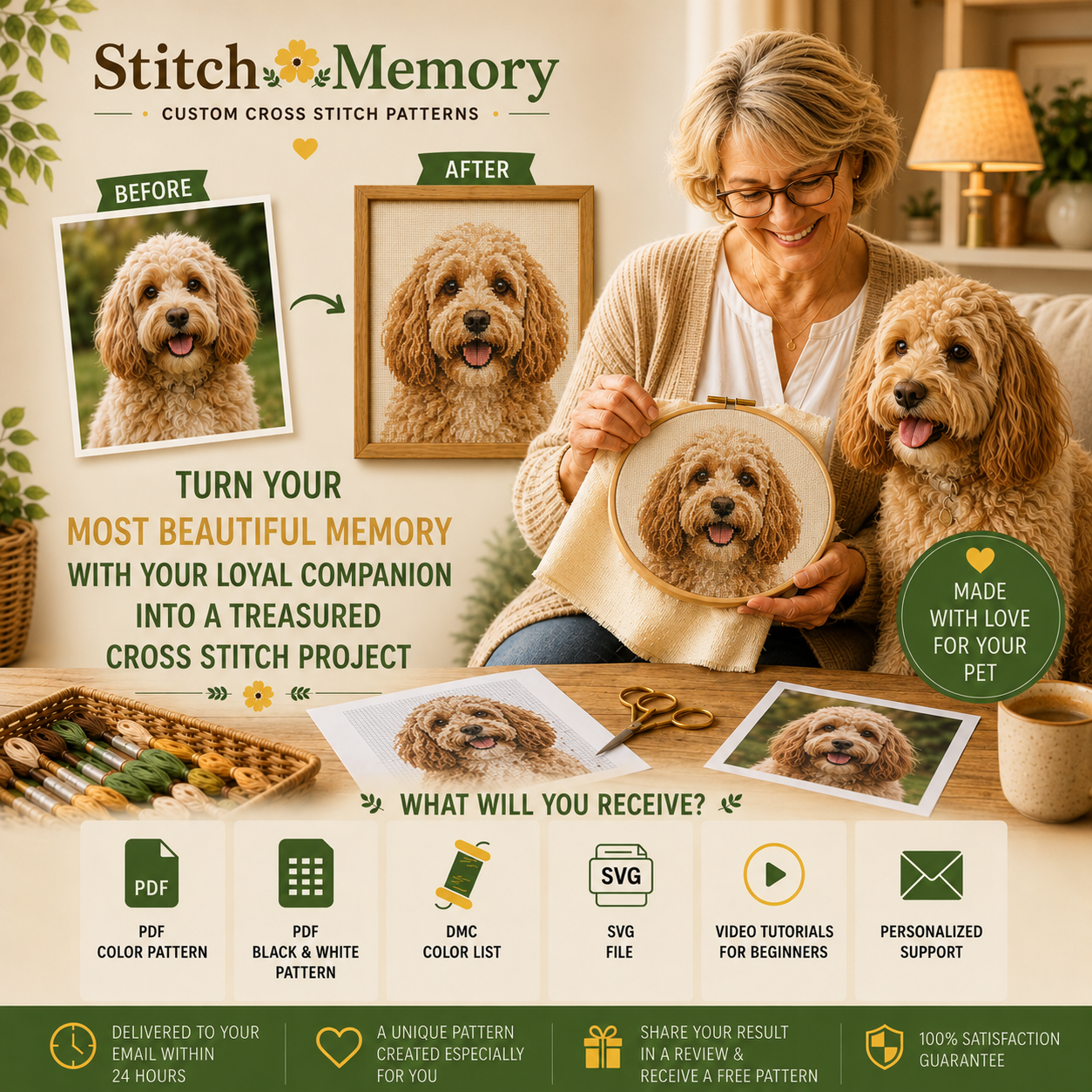 Custom Cross Stitch Pattern from Your Photo PDF